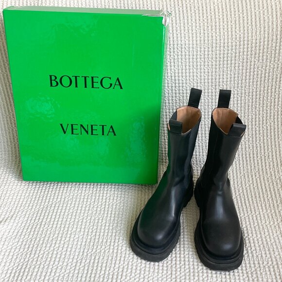 Bottega Veneta Lug Boots Black 36.5 - Picture 1 of 11